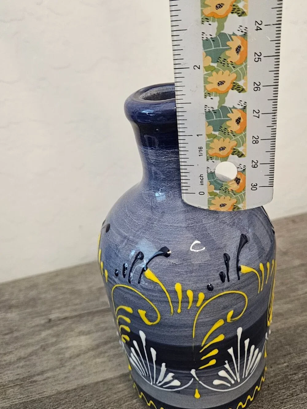 Vintage Hand Painted Hnos Pedraza Ceramic Art Pottery Vase Spain 7.5
